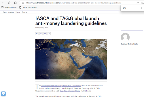 إصدار كتيب مكافحة غسيل الأموال بالتعاون ما بين IASCA و"أبوغزاله العالمية"
