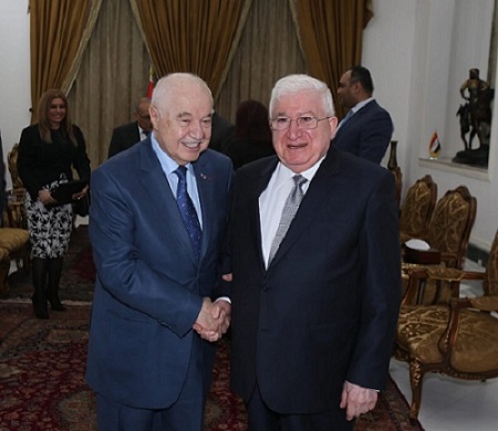 President of the Republic of Iraq and Abu-Ghazaleh Stress the Importance of Developing Education and Building Capacities in Iraq